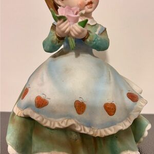 Charming Figurine with Strawberries and Flowers